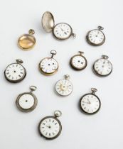 A CONTINENTAL VERGE WATCH with polychrome enamel back; nine English verge watches, and nine gilt