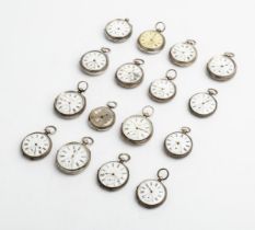 TEN ENGLISH SILVER CASED WATCHES and six Swiss Silver Watches. A/F (16)