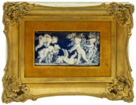 A SEVRES PATE SUR PATE PLAQUE BY TAXILE-MAXIMILLAIN DOAT CIRCA 1870 The rectangular plaque with