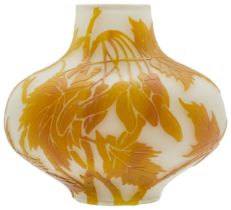 A BECKMAN AND WEISS CAMEO GLASS VASE 10cms high