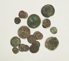 ASSORTED ROMAN BRONZE COINS.