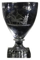A COMMEMORATIVE RUMMER Circa 1810, engraved 'A TRIFLE FROM YARMOUTH' above a monogram and to