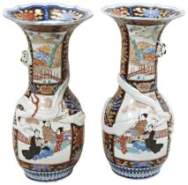 A LARGE PAIR OF JAPANESE IMARI VASES LATE MEIJI PERIOD  62cm high