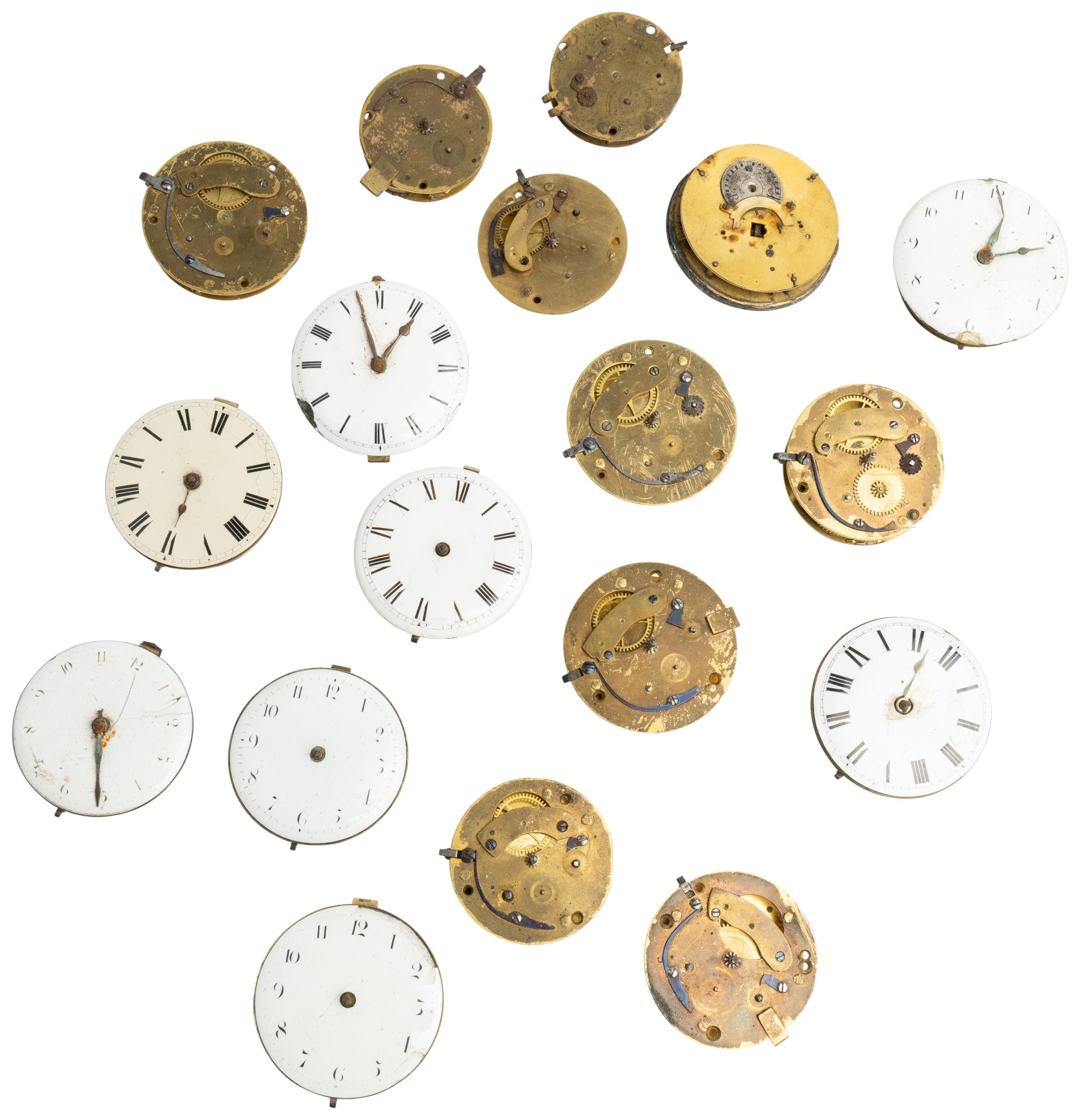 EIGHT VERGE WATCH MOVEMENTS with dials; nine verge movements with no dial; a Continental movement - Image 2 of 3