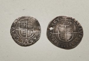 ELIZABETH I SILVER THREEPENCE 1578, punched hole to base of portrait and another Elizabeth I