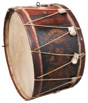 A DEVONSHIRE REGIMENT 3RD BATTALION REGIMENTAL BASS DRUM, the exterior with painted coat of arms and