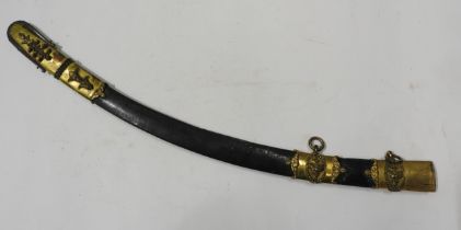 S. BRUNN, CHARING CROSS, LONDON; A GOOD OFFICERS FISHSKIN COVERED SWORD SCABBARD WITH GILT MOUNTS.