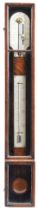 A GOOD GEORGE III MAHOGANY STICK BAROMETER BY JAMES LONG LATE 18TH CENTURY the silvered dial
