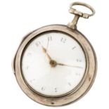 A SILVER PAIR CASED VERGE WATCH. Signed Rd Walker, London No.56364, dial with Arabic numerals,