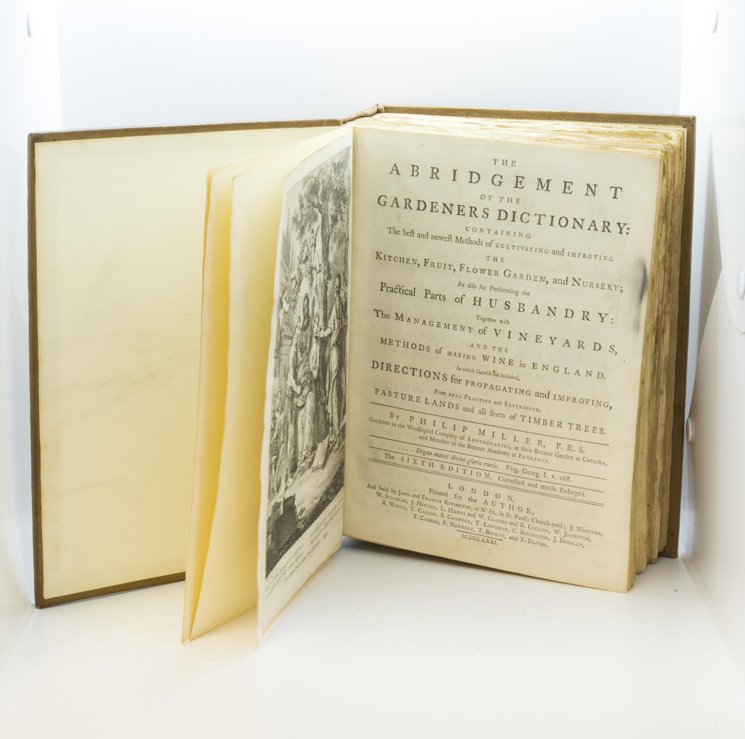 MILLER (PHILIP) THE ABRIDGEMENT TO THE GARDENERS DICTIONARY, sixth edition corrected and enlarged,