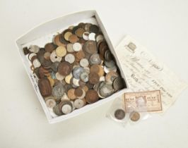 MIXED COINS, VARIOUS AGES AND ORIGINS.