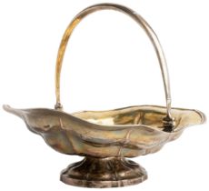 A RUSSIAN SWING HANDLE BASKET, MOSCOW 1869 The interior of the basket is gilded, the body engraved
