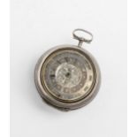 HENRY MASSY: AN EARLY 18TH CENTURY SILVER CHAMPLEVE PAIR CASE VERGE WATCH. Signed Henry Massy,