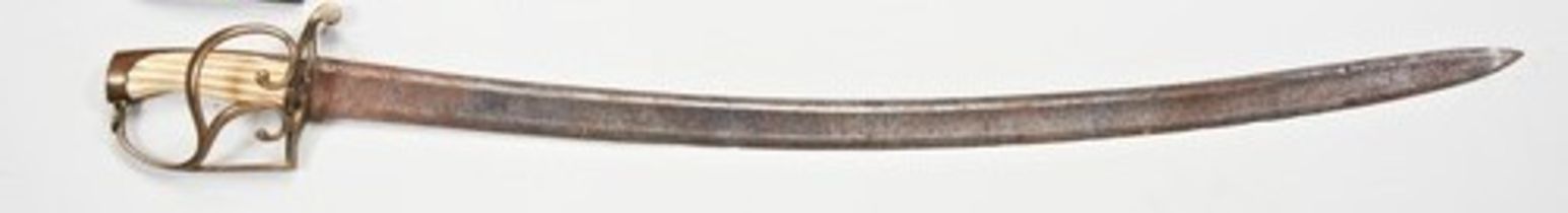 A NAVAL CUTLASS WITH IVORY GRIP.  Degraded. Ivory Exemption Certificate Submission Reference: