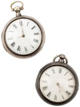 A SILVER PAIR CASED VERGE WATCH. Signed Rich Fowler, Grinstead, No.1644, both cases plain, London