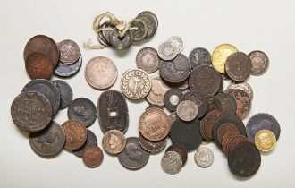 A NOVA SCOTIA 1813 TRADE AND NAVIGATION ONE PENNY TOKEN, an Irish Ten Pence Bank Token, various