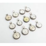 TWELVE VARIOUS ENGLISH SILVER CASED LEVER WATCHES. A/F (12)