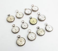 TWELVE VARIOUS ENGLISH SILVER CASED LEVER WATCHES. A/F (12)