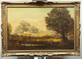 GEORGE HARRIS (1855-1936) PAIR OF LANDSCAPE VIEWS oil on canvas, signed 55cm x 86cm