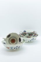 TWO DR WALL WORCESTER CHOCOLATE OR CAUDLE CUPS CIRCA 1770 Decorated in Imari style and with spurious
