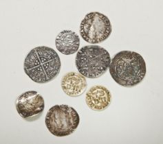 A HENRY VI ANNULET ISSUE GROAT, A HENRY II SILVER GROS (pierced for suspension) and seven other