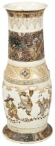 A LARGE JAPANESE SATSUMA VASE MEIJI PERIOD (1868-1912) decorated with figures and flowering