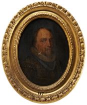 PORTRAIT ON PANEL OF 16TH CENTURY GENTLEMAN IN GOLD EMBROIDERED DOUBLET with a wax collection seal