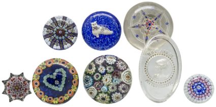 SEVEN PAPERWEIGHTS AND A STOPPER 19th / 20th century