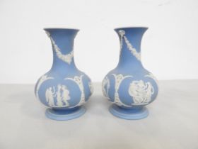 A PAIR OF WEDGWOOD JASPER VASES 19TH CENTURY Of typical form, ,