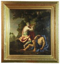 Mercure Et Argus Ecole (French School Circa 1680) - Oil on Canvas, (canvas: H: 78cm x W: 71cm)