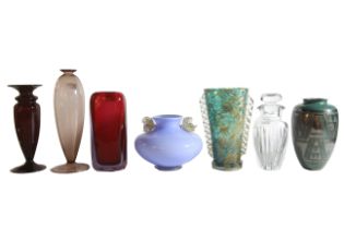 A good selection of decorative glass vases. (7 in Total)