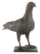 A sculptured bronze of a pigeon upon a square base. Signed on base - possibly French late 19th