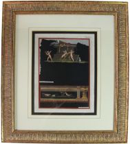 A pair of coloured prints Italian depicting Cherubs & Greek Goddess, pair (2), (canvas: H: 37cm,
