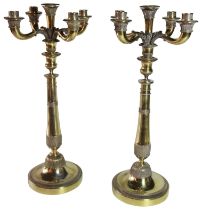 A good pair of French silver four light candelabra with vine decoration. Charles - Denis - Noel -