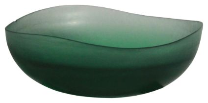 An unusual art deco celadon shallow bowl italian. By Tobia Scarpa. Diameter 23cm