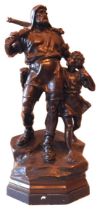 RICHARD KISSLING (1848-1919) PATINATED BRONZE GROUP OF WILLIAM TELL AND HIS SON, naturalistically