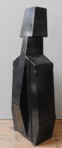 A VICTORIAN JAPANNED WOODEN CELLO CASE WITH LINED INTERIOR. 135cms Provenance: from the Private