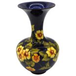 A DOULTON LAMBETH FAIENCE VASE BY MARY BUTTERTON, CIRCA 1890, bolster form with slender neck and