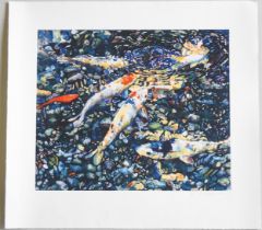 JOSEPH RAFFAEL (1933-2021) 'KOI POND' (2002) ARTIST'S PROOF COLOUR LITHOGRAPH, signed and dated in