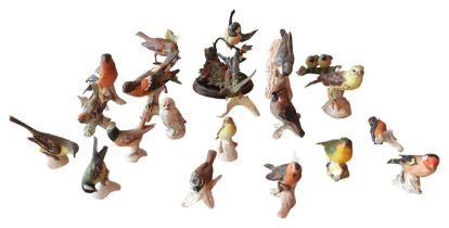 A GROUP OF SEVENTEEN VINTAGE GOEBEL PORCELAIN BIRD MODELS, CIRCA 1960, various species