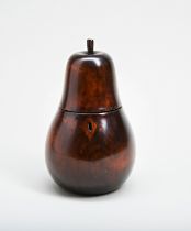 A PEAR SHAPED FRUITWOOD TEA CADDY Provenance: from the Private Collection of the Late 'Great' George