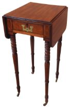 A REGENCY MAGHOGANY LAMP TABLE, CIRCA 1800, the rectangular top with two hinged flaps over a