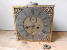 AN 8 DAY LONGCASE CLOCK MOVEMENT 12 inch dial signed Jho. Dare, Taunton. Subsidiary seconds, date
