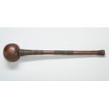 A GOOD ZULU KNOB KERRY, the haft with fine copper wire binding in three sections. 57 cms long