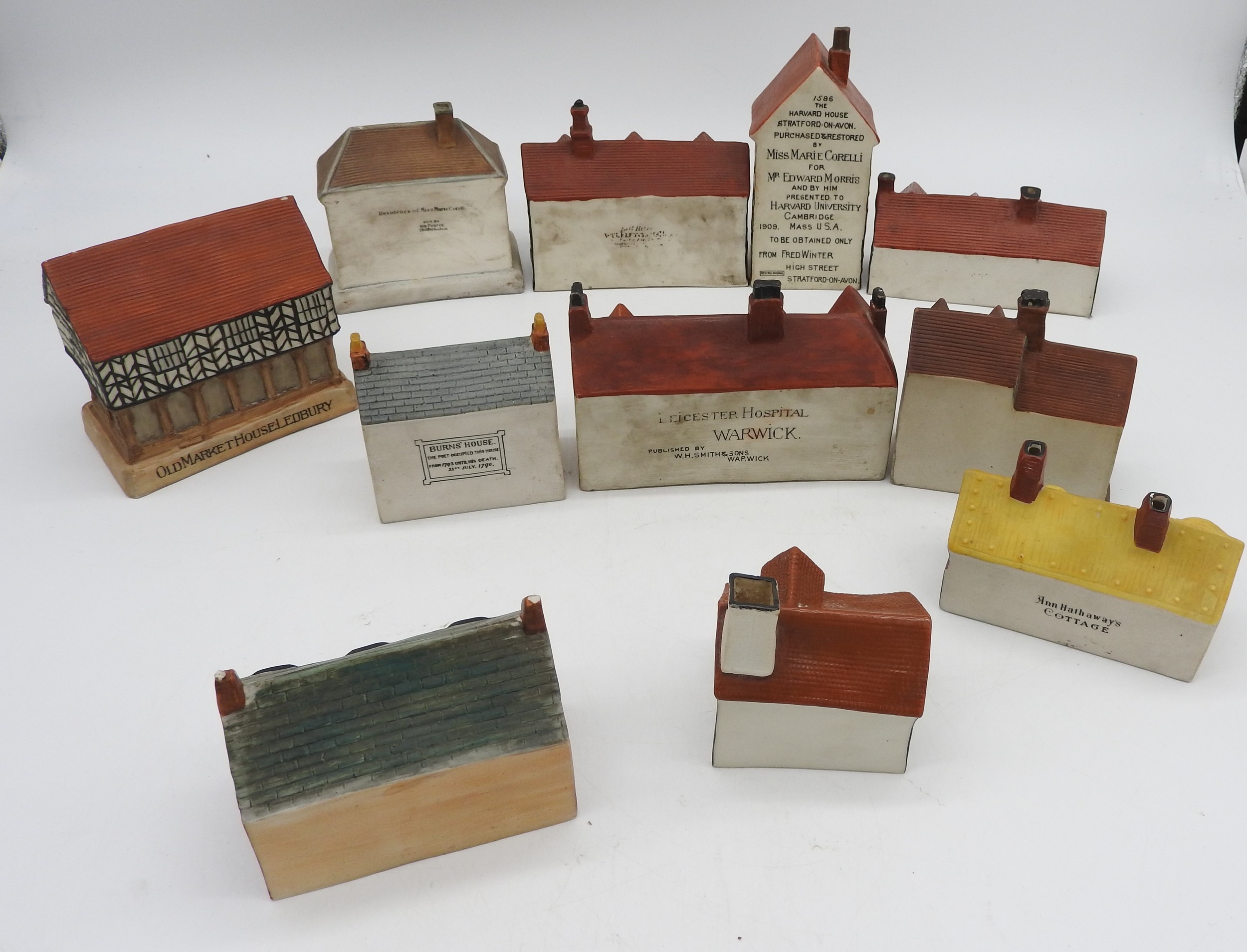A WILLOW ART CHINA MODEL OF BURN’S HOUSE, a model of Leicester Hospital, Warwick, published by W. - Image 2 of 5