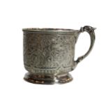 A good Russian silver gilt-lined cup of unusual geometric design. Moscow. A. O - 1889, (H: 7 cm, 6