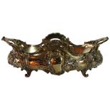 A two handled oval gilt bronze jardineer, possibly French. (L: 37cm), PROVENANCE: Property of a