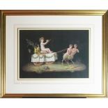 Fawns Pulling a Bacchanalian Cherub Attributed to Michelangeldmaestri (Italian), Circa 1812,