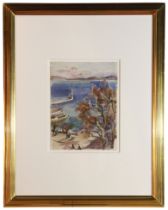 Catherine Apelbaun, Watercolour Of Harbour View, (H: 33cm, W: 26cm), PROVENANCE: Property of a