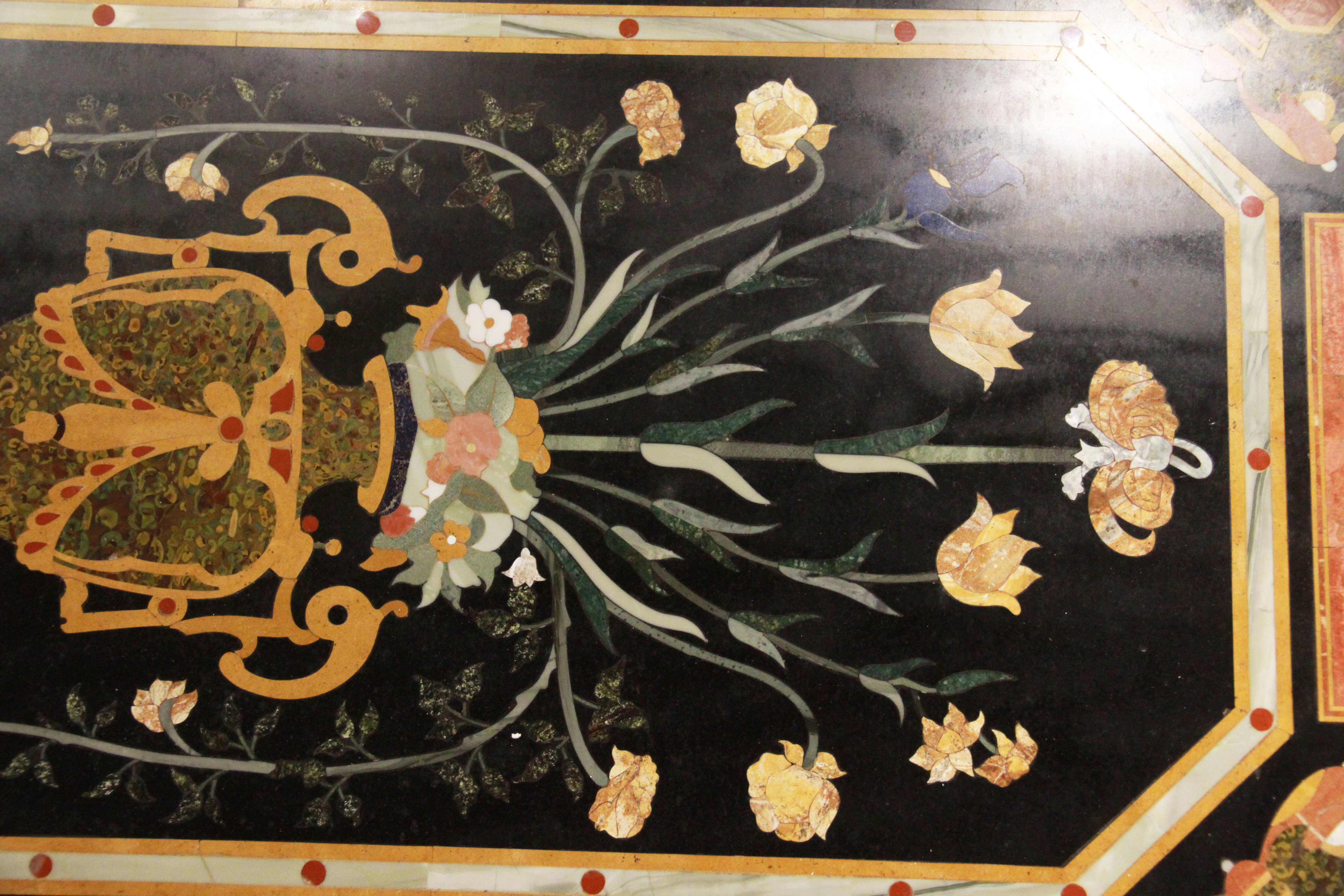 A superb Pair of Italian Pietra dura table tops depicting wonderful urns amongst foliage & panels, - Image 4 of 4